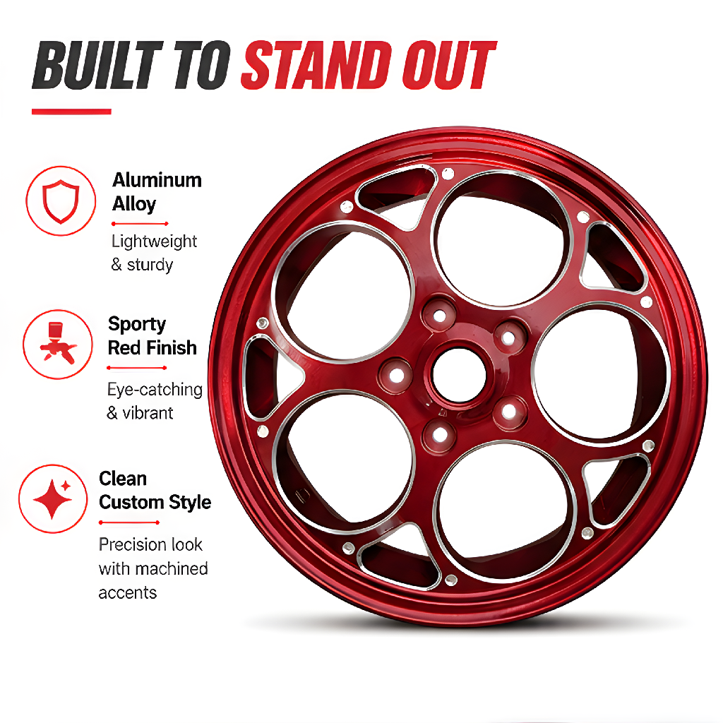 Vespa 150 Style 01 Rim Set - Red thumbnail 4
