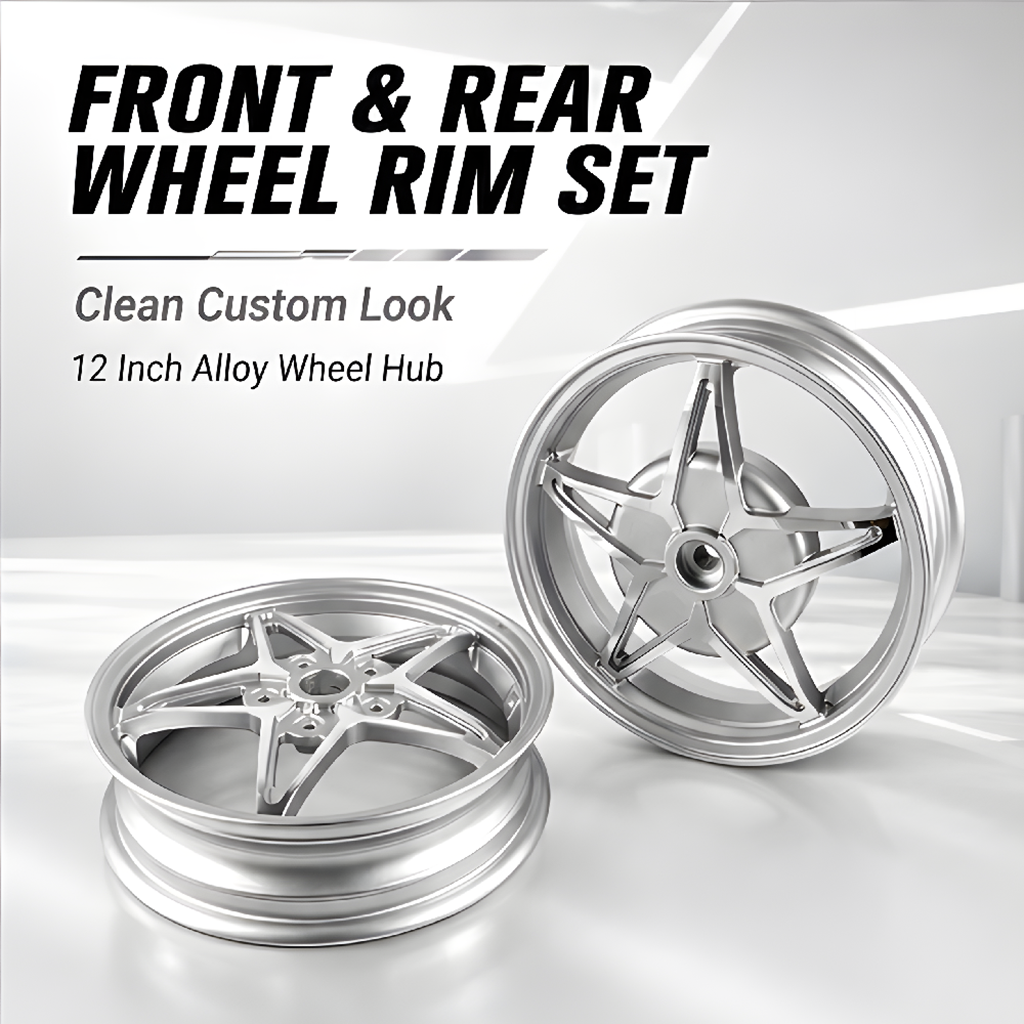 Vespa 150 Five-star Style Rim Set - Silver