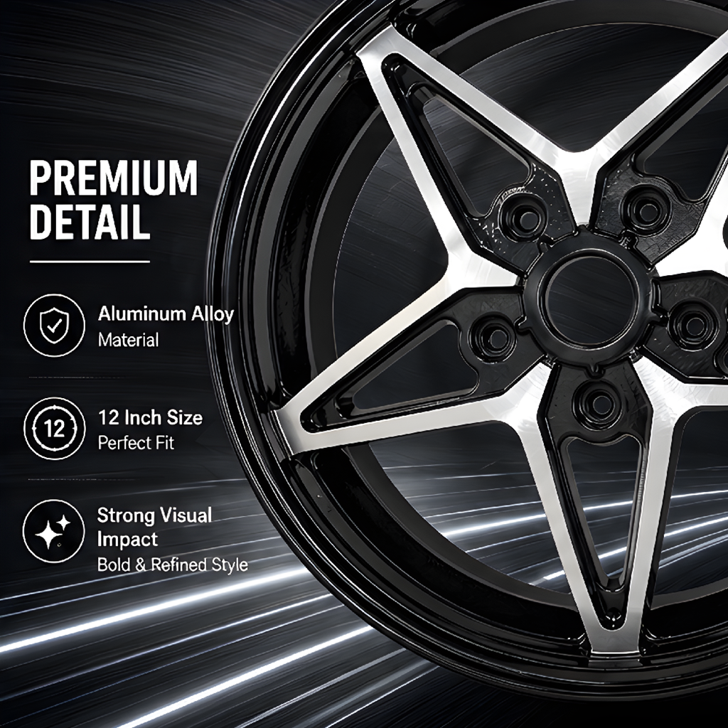 Vespa 150 Five-star Style Rim Set - Black thumbnail 2