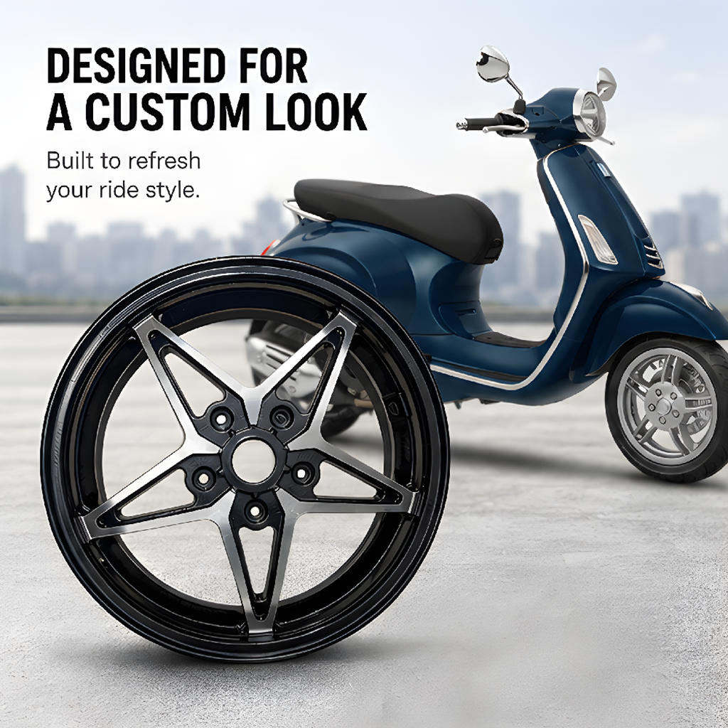 Vespa 150 Five-star Style Rim Set - Black thumbnail 3