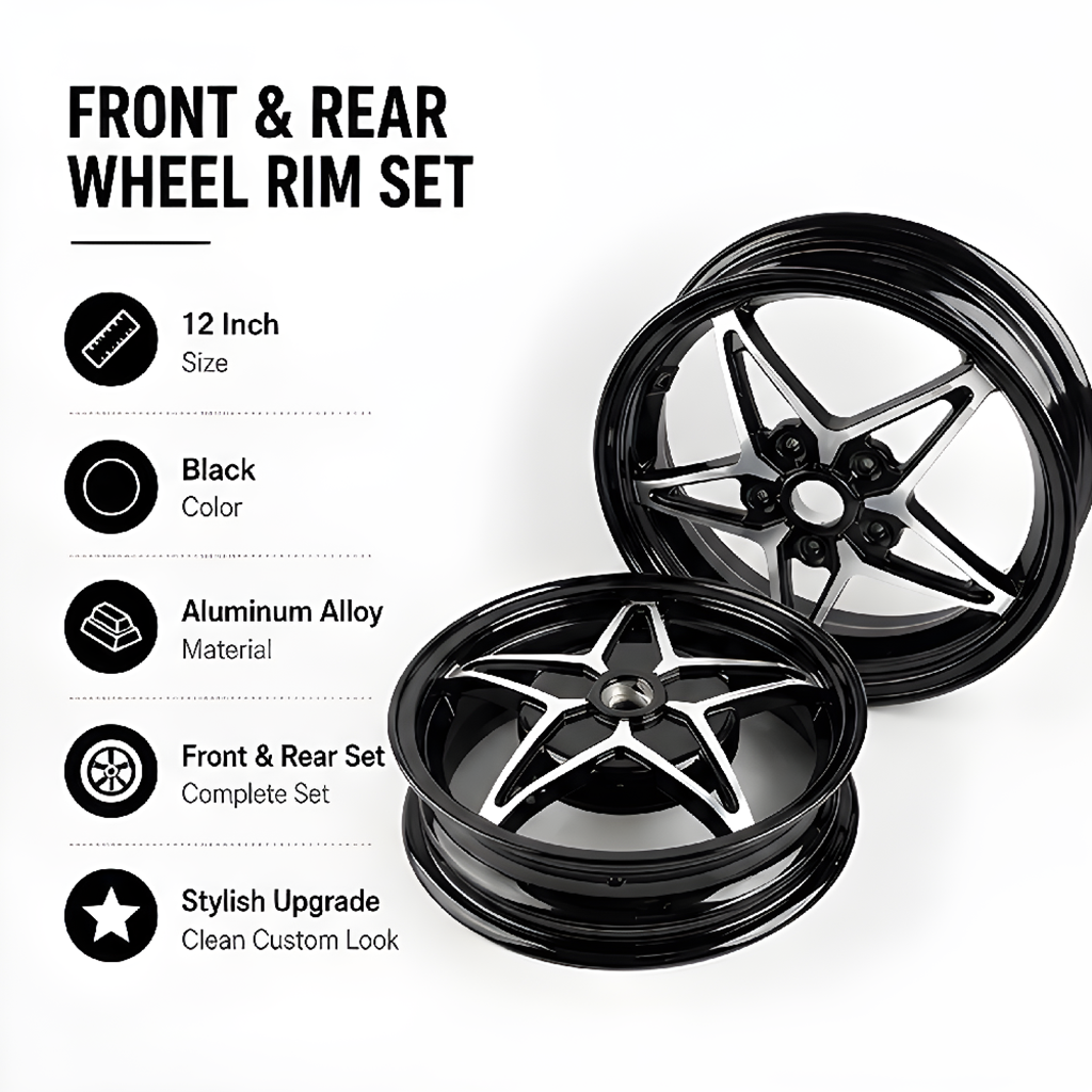 Vespa 150 Five-star Style Rim Set - Black thumbnail 4