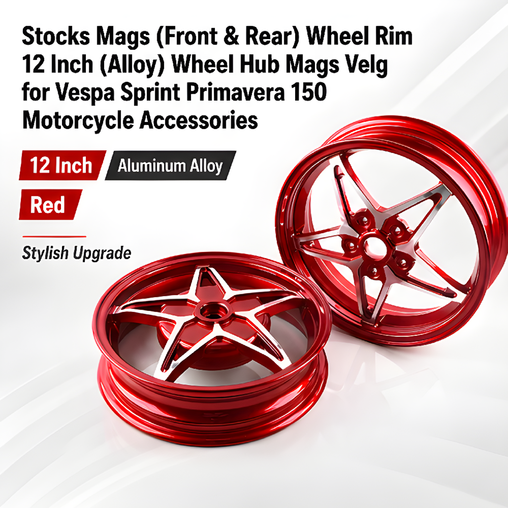 Vespa 150 Five-star Style Rim Set - Red
