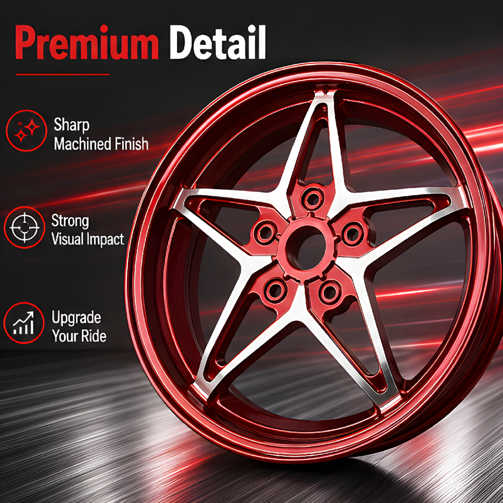 Vespa 150 Five-star Style Rim Set - Red thumbnail 2