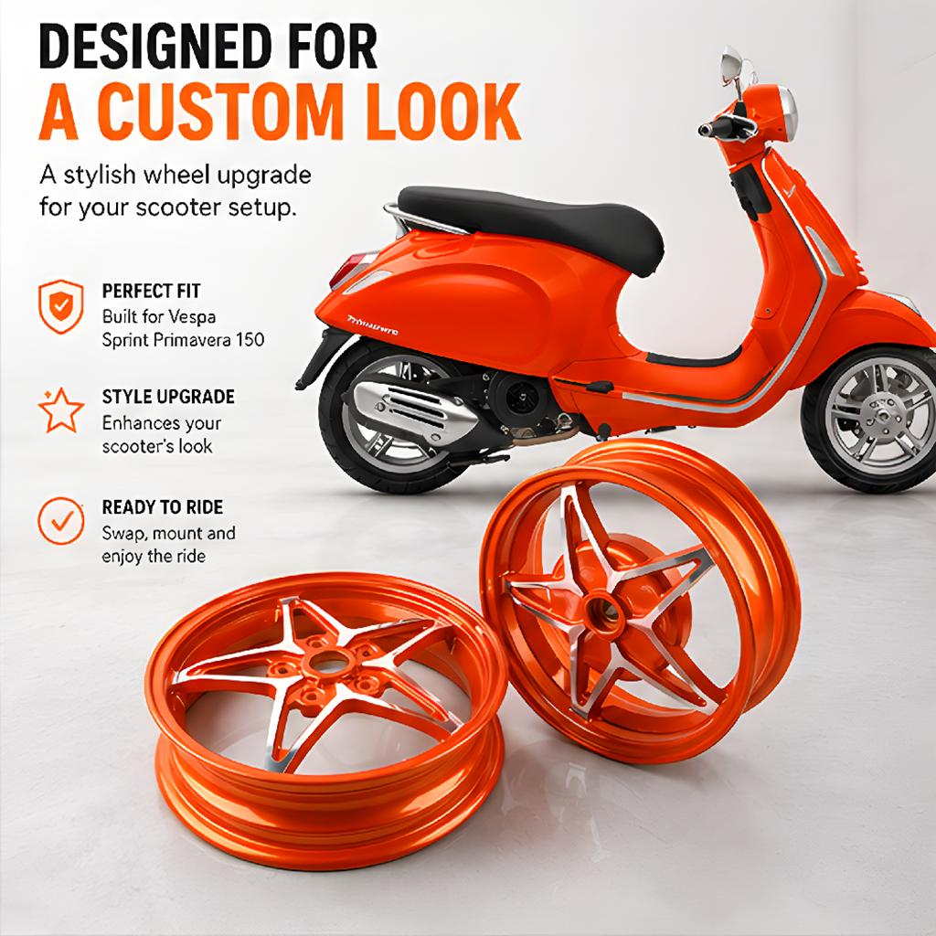 Vespa 150 Five-star Style Rim Set - Orange thumbnail 3