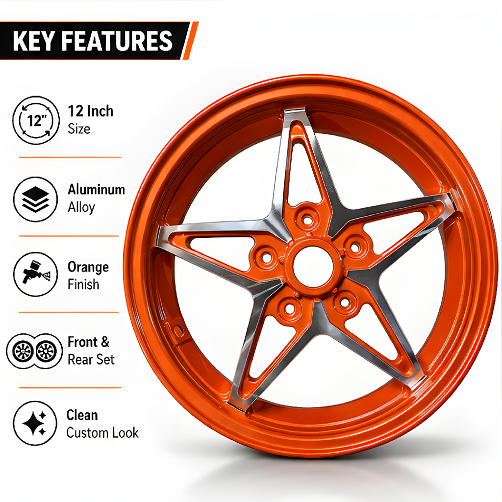 Vespa 150 Five-star Style Rim Set - Orange thumbnail 4
