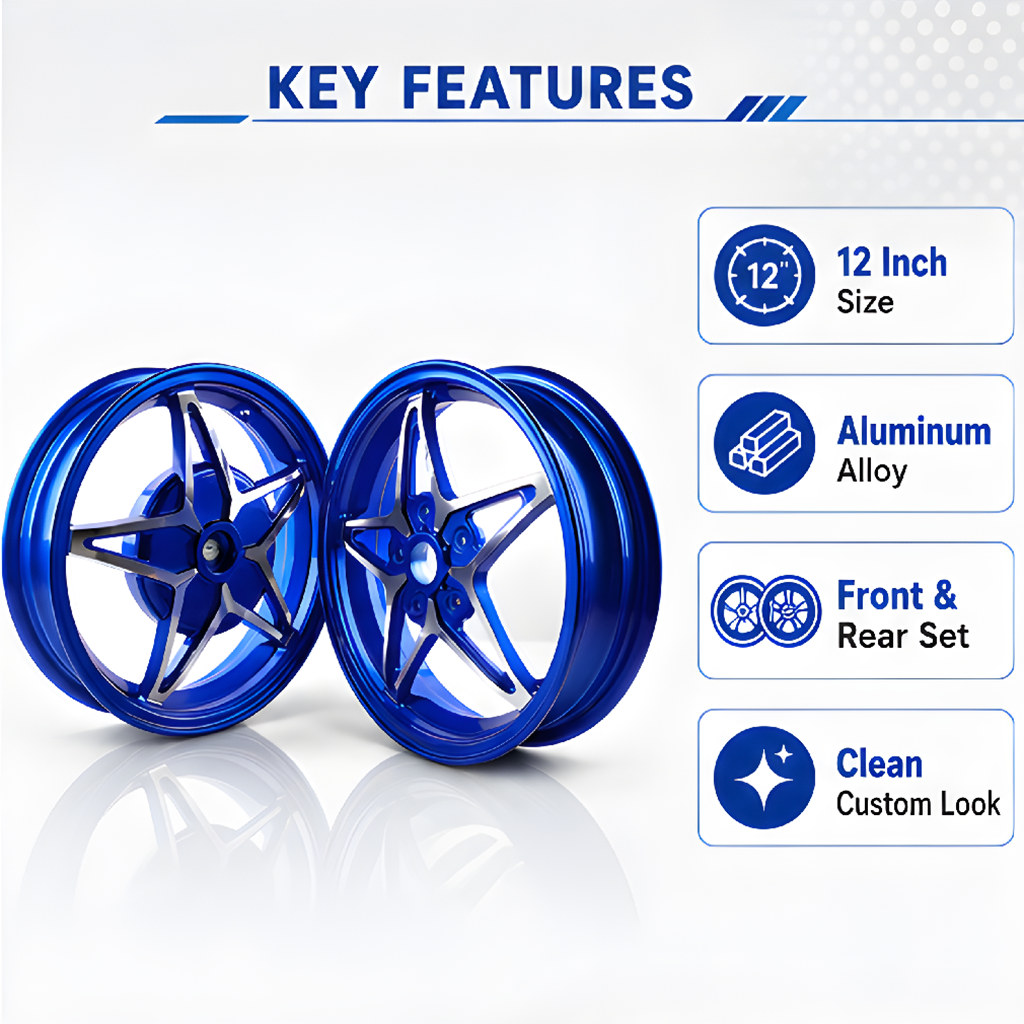 Vespa 150 Five-star Style Rim Set - Blue thumbnail 4