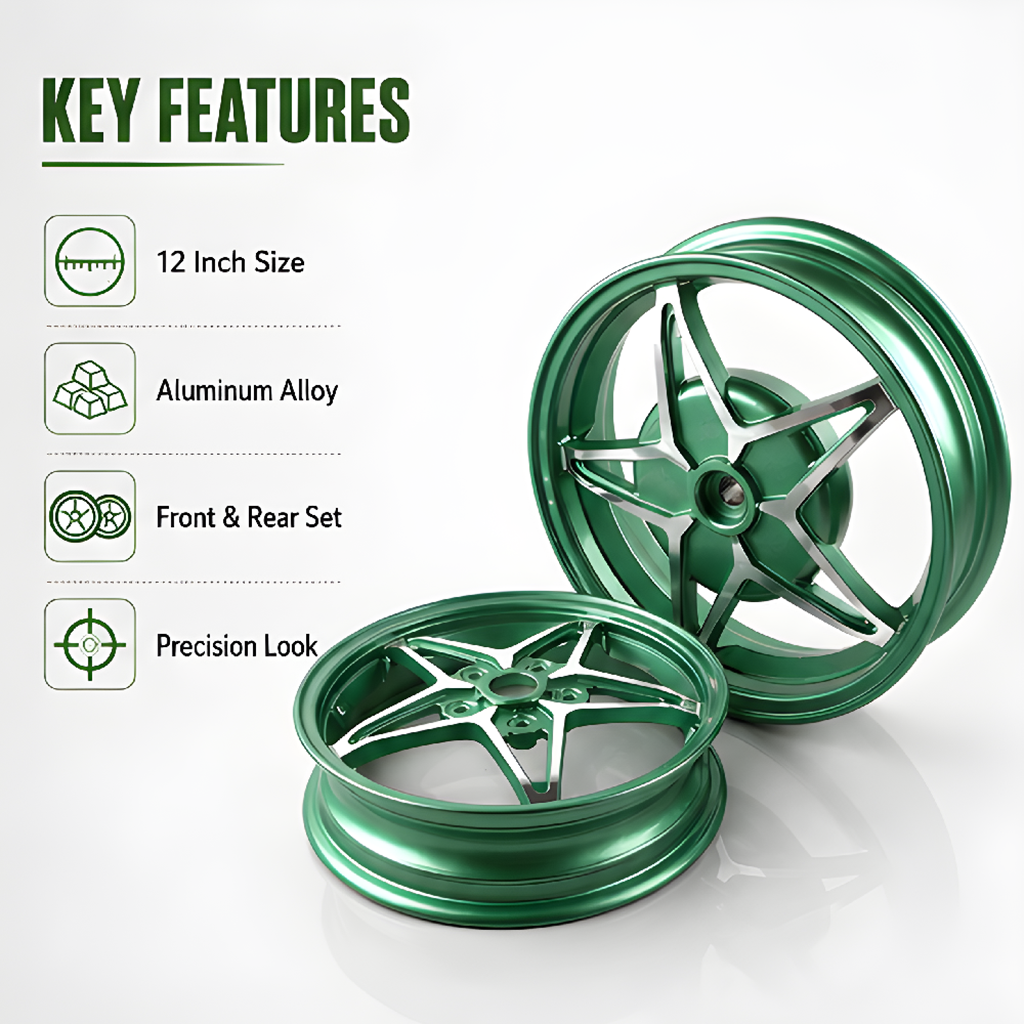 Vespa 150 Five-star Style Rim Set - Green thumbnail 4