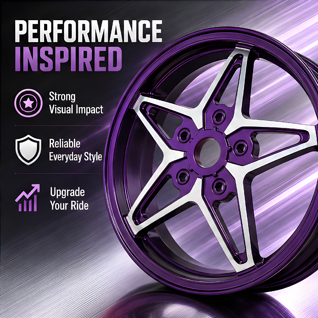 Vespa 150 Five-star Style Rim Set - Purple thumbnail 2