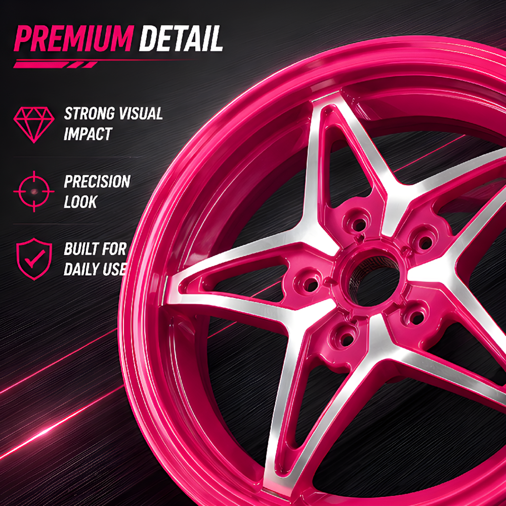 Vespa 150 Five-star Style Rim Set - Pink Red thumbnail 2