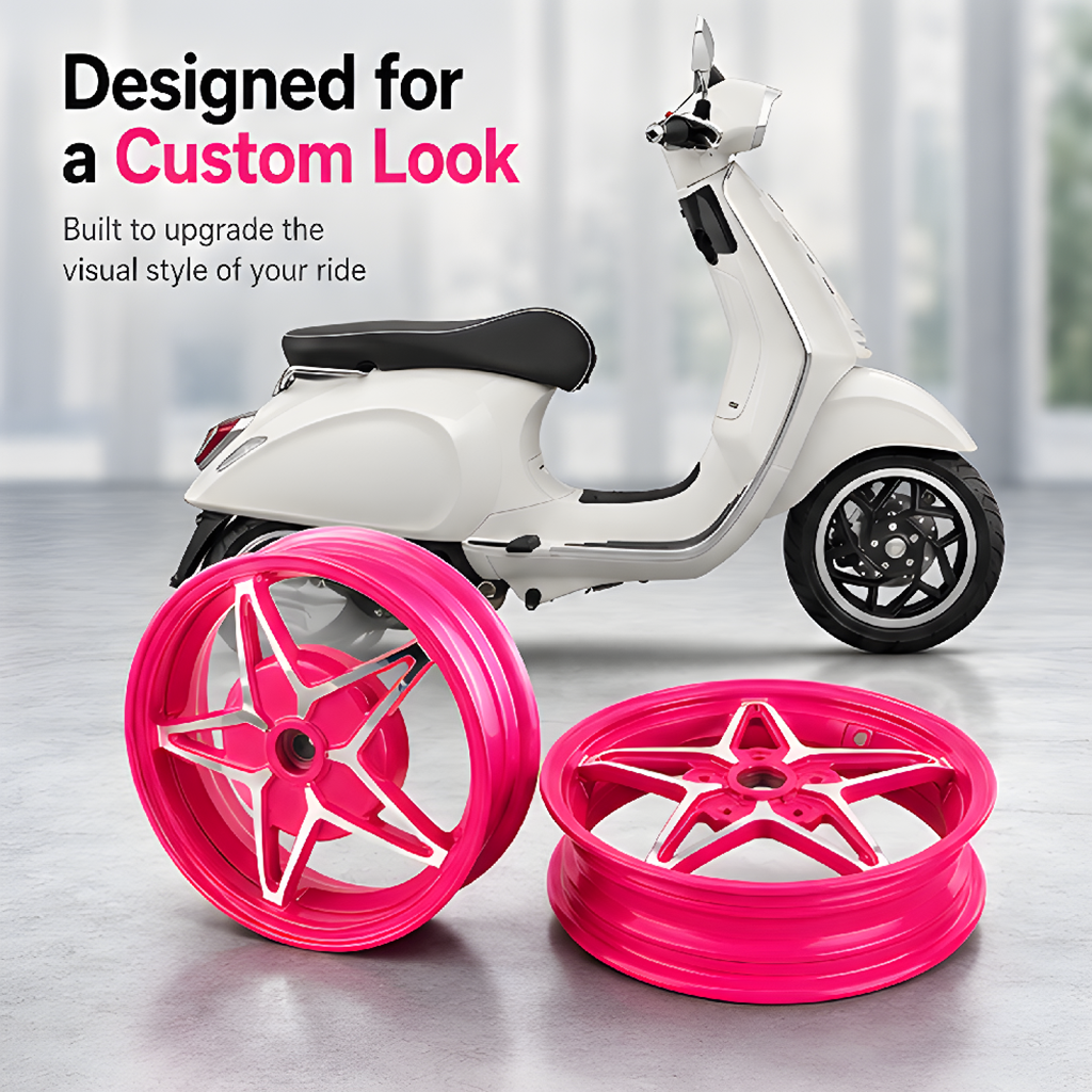 Vespa 150 Five-star Style Rim Set - Pink Red thumbnail 3